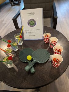 Classic Wimbledon treat of strawberries and cream, and home made lemonade served to residents at Astley View Care Home in Chorley.