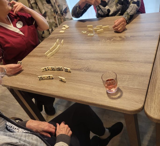 Astley View Care Home hosts a regular domino tournament for residents