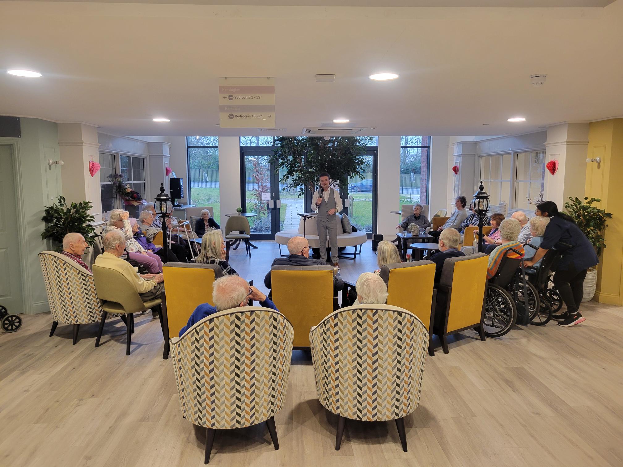 singer at Astley View care home