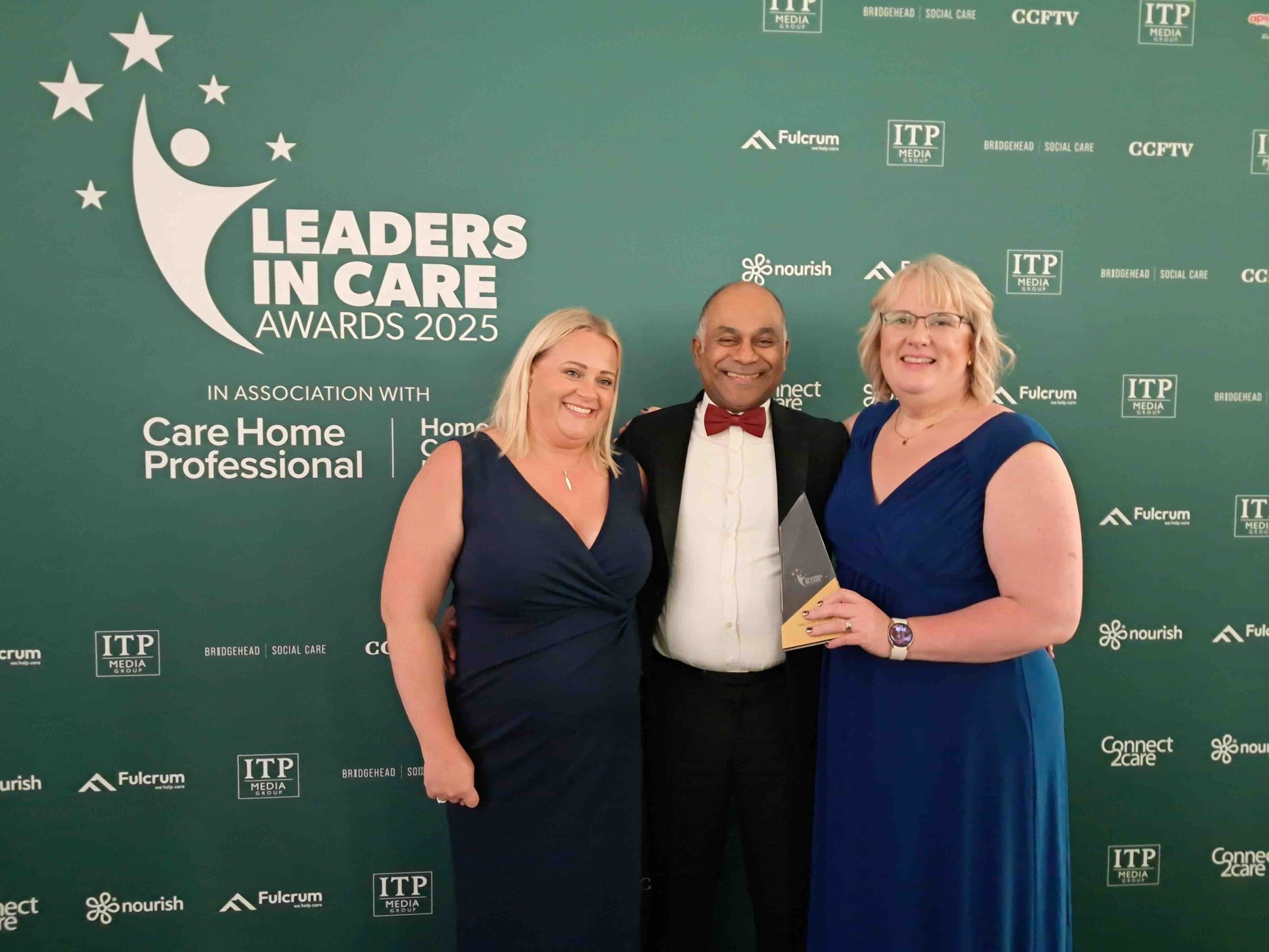 registered managers celebrate a national win at the leaders in care awards