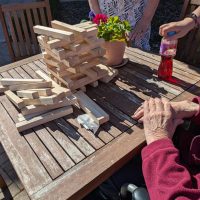 Astley View Care Home residents enjoy sunny afternoon in the gardens