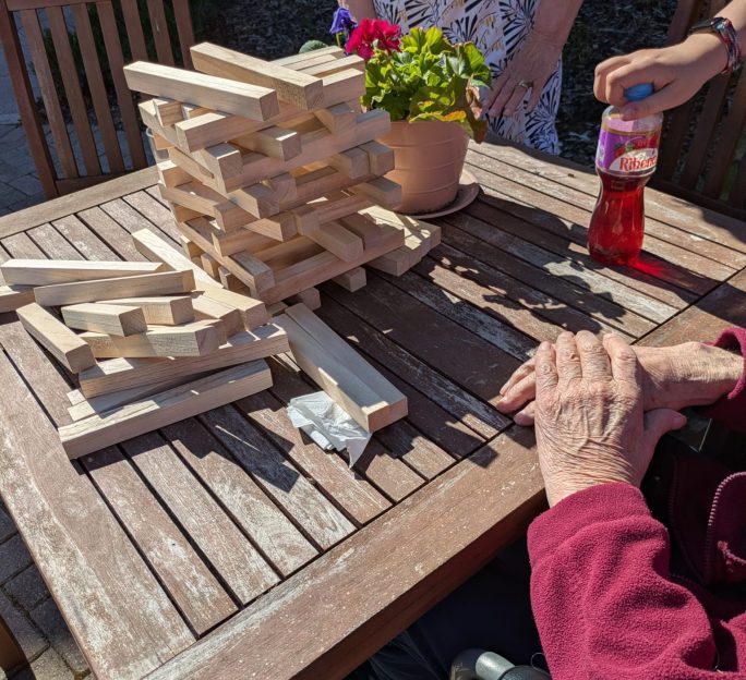 Astley View Care Home residents enjoy sunny afternoon in the gardens