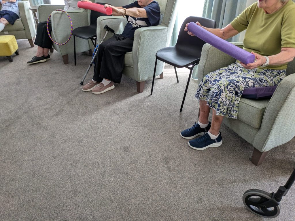Residents keep active with Mandy the Motivator at Astley View Care Home in Chorley