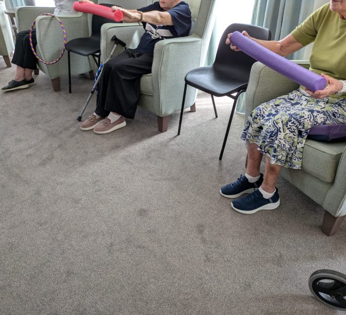 Residents keep active with Mandy the Motivator at Astley View Care Home in Chorley
