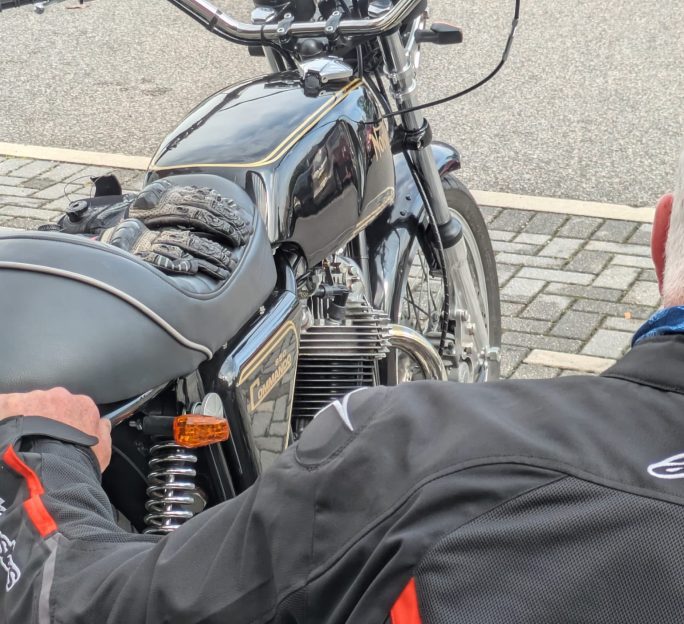 Classic Norton surprise makes birthday one to remember at Astley View Care Home
