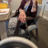 Residents enjoy a relaxing pamper session at Astley View