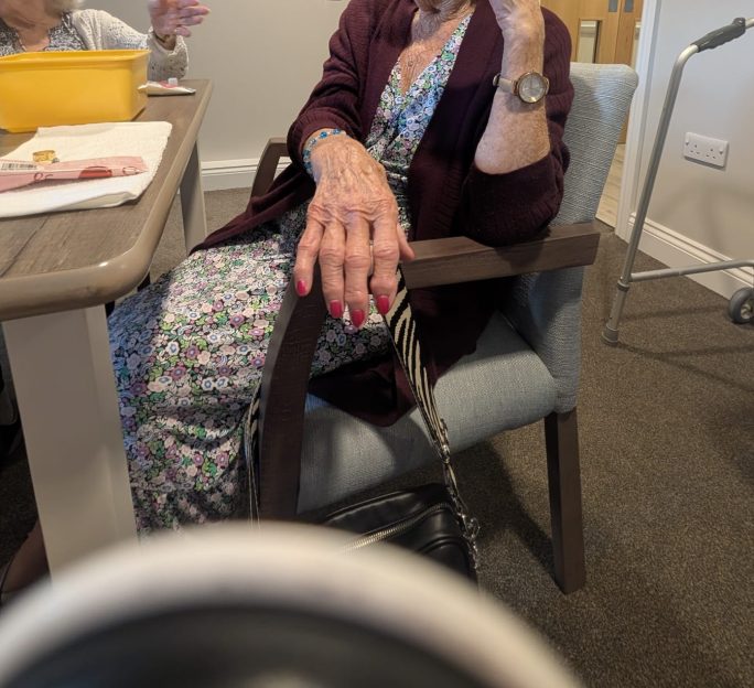 Residents enjoy a relaxing pamper session at Astley View